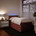 vidaXL Sommier à lattes de lit et matelas Rose 80x200 cm Velours