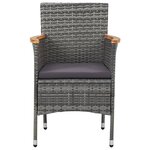 vidaXL Chaises à manger de jardin lot de 2 Résine tressée Gris