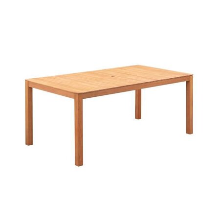 Table de jardin 8 personnes - 180 x 90 x H.74 cm - en bois exotique naturel