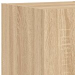 vidaXL Unités murales TV avec LED 4 Pièces chêne sonoma bois d'ingénierie