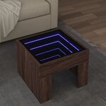 vidaXL Table basse avec LED infini chêne marron 40x40x30 cm