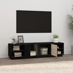 vidaXL Meuble TV Noir 156x40x40 cm Bois de pin massif