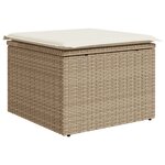 vidaXL Ensemble de canapé de jardin 4 pièces avec coussins Beige Poly Rotin