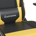 vidaXL Chaise de jeu avec repose-pied Noir et doré Similicuir