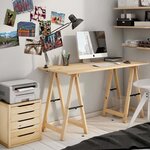 Plateau de bureau en pin massif 120 x 60 x 1 8 cm