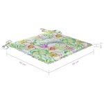 vidaXL Chaises de jardin avec coussins motif feuilles 8Pièces Teck massif