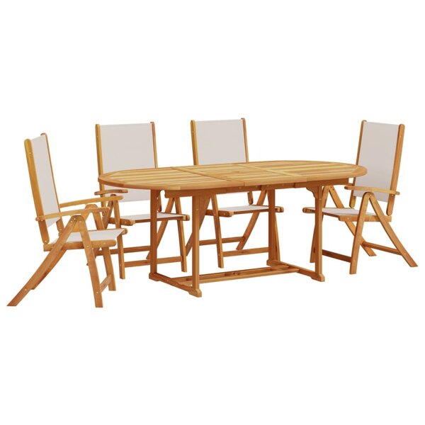 vidaXL Ensemble à manger de jardin 5Pièces bois d'acacia solide textilène