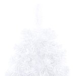 vidaXL Demi-arbre de Noël artificiel pré-éclairé et boules blanc 180cm