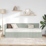 vidaXL Cadre de lit d'angle avec matelas 2 Pièces Gris clair Velours