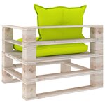 vidaXL Canapé palette de jardin avec coussins vert vif bois de pin