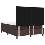 vidaXL Lit à ressorts avec matelas et LED marron foncé  140 x 200 cm  tissu