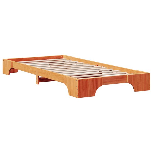 vidaXL Cadre de Lit Marron Vernis Bois 90 x 200 cm Simpliste