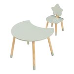 Bureau table poste de travail 44 x 60 x 50 cm pour enfant avec chaise vert menthe naturel 03_0009063