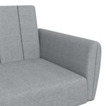 vidaXL Canapé-lit à 2 places avec repose-pied gris clair tissu