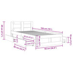 vidaXL Cadre de lit avec tête de lit sans matelas gris béton 90x190 cm