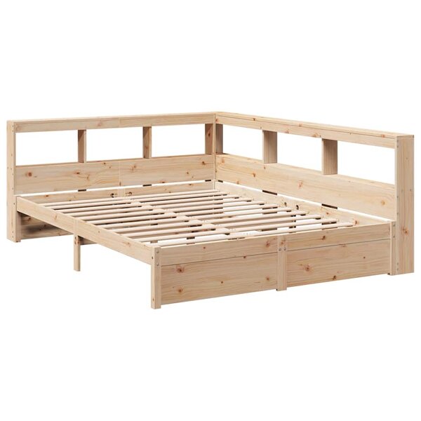 vidaXL Lit bibliothèque sans matelas 160x200 cm bois massif de pin