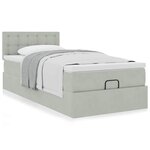 vidaXL Cadre de lit ottoman avec matelas gris clair 80x200 cm velours