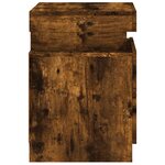 vidaXL Table de chevet avec lumières LED chêne fumé 35x39x55 cm