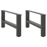 vidaXL Pieds de table basse Anthracite 2 pièces 70 x (30-31) cm Acier