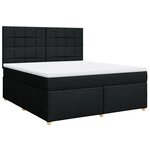 vidaXL Sommier à lattes de lit avec matelas Noir 180x200 cm Tissu