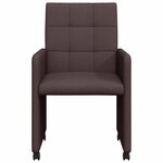 vidaXL Chaises de Salle à Manger avec Roues 2 Pièces Marron foncé