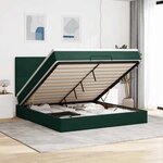 vidaXL Cadre de lit ottoman avec matelas vert foncé 160x200 cm velours