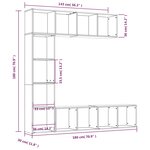vidaXL Ensemble bibliothèque/meuble TV 3 Pièces Sonoma gris 180x30x180 cm