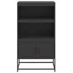 vidaXL Buffet haut noir 68 5x38 5x123 5 cm acier