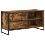 vidaXL Meuble TV Chêne Fumé 100 x 36 x 49 5 cm Bois d'ingénierie