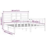 vidaXL Cadre de lit Blanc Bois massif 180x200 cm Super King