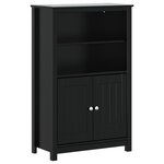 vidaXL Armoire de salle de bain BERG noir 69 5x34x110 cm pin massif