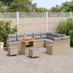 vidaXL Ensemble de canapé de jardin 12 Pièces Beige et Gris clair