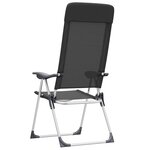 vidaXL Chaise pliante de camping lot de 2 Noir Aluminium
