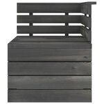 vidaXL Salon palette de jardin 6 Pièces Bois de pin massif Gris foncé