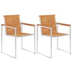 vidaXL Chaises de jardin avec coussins 2 Pièces Acacia solide et acier