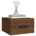 vidaXL Table de chevet murale Chêne marron 35x35x20 cm