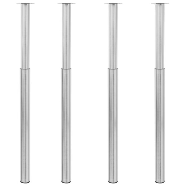 vidaXL Pieds de table télescopiques 4 Pièces Nickel brossé 710 mm-1100 mm