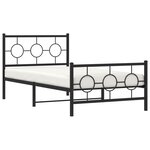 vidaXL Cadre de lit métal avec tête de lit/pied de lit noir 100x190 cm