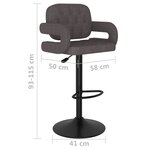 vidaXL Tabourets de bar lot de 2 taupe tissu