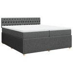vidaXL Sommier à lattes de lit avec matelas Gris foncé 200x200cm Tissu