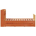 vidaXL Lit bibliothèque sans matelas cire marron 135x190 cm pin massif