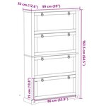 vidaXL Armoire à chaussures Corona 99x32x163 5 cm bois de pin massif