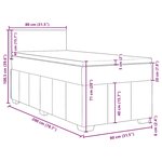 vidaXL Sommier à lattes de lit avec matelas Gris foncé 80x200 cm Tissu