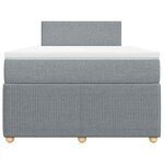vidaXL Sommier à lattes de lit et matelas gris clair 120x190 cm tissu
