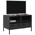 vidaXL Meuble TV noir 68x39x43 5 cm acier laminé à froid