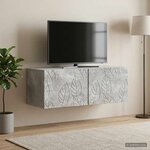 vidaXL Meuble TV mural 59 5 x 41 x 30 cm Gris béton Bois d'ingénierie