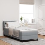 Lit Box Spring vidaXL avec Matelas Gris clair 80x200 cm Tissu