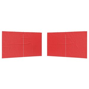 vidaXL Mur de tente de fête 2 pièces 400 x 195 cm Rouge PE et acier