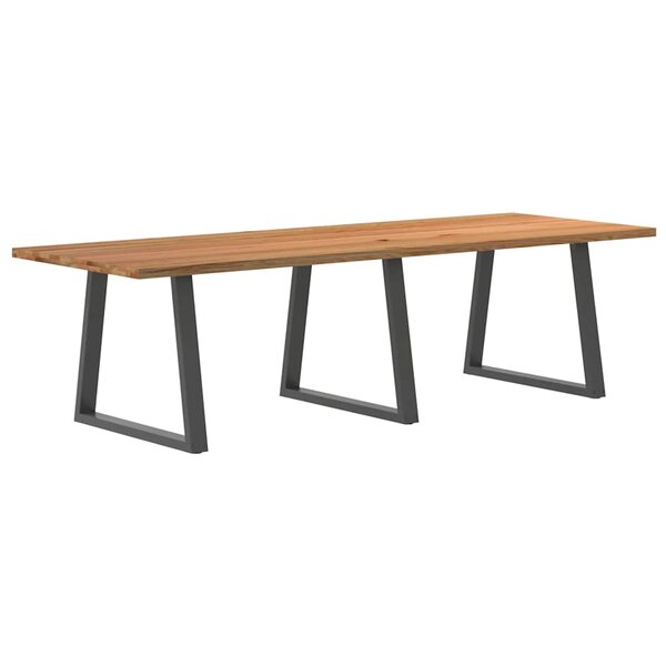 vidaXL Table à manger marron clair bois de chêne massif rectangulaire