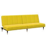 vidaXL Canapé-lit à 2 places avec repose-pied jaune velours